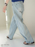SIDE PLEATED DENIM PANTS / Y243-31045-3 /【 BLUE 】